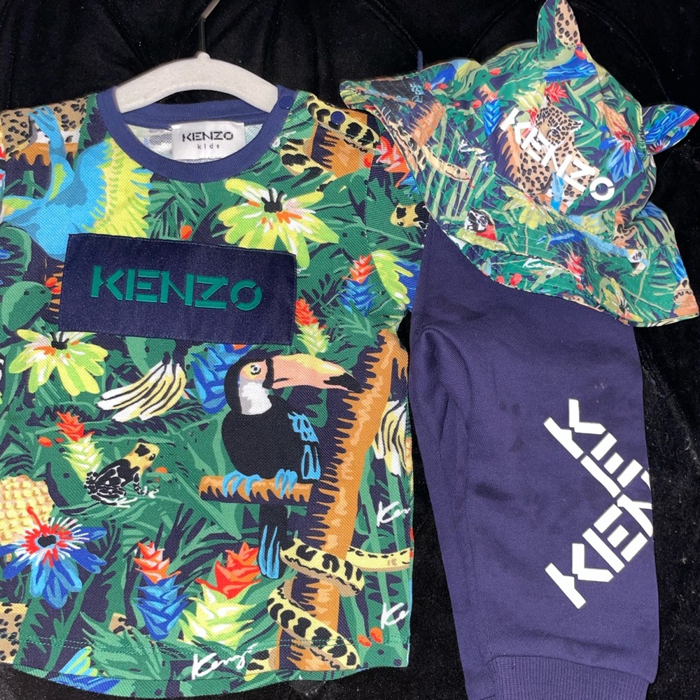 Kenzo outfit with matching hat ,baby boy size 9 months